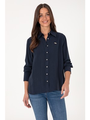 U.s. Polo Assn. Kadın Lacivert Gömlek Desenli 50299506-VR033