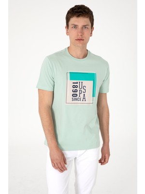 U.S. Polo Assn. Erkek Regular Fit Bisiklet Yaka Su Yeşili Tişört 50306880-VR048