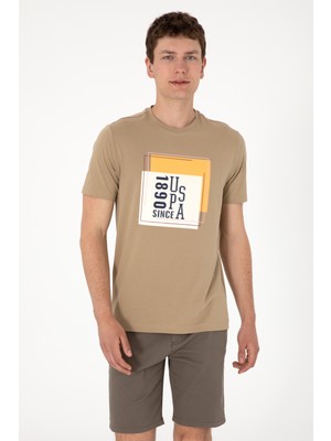 U.S. Polo Assn. Erkek Regular Fit Bisiklet Yaka Haki Tişört 50306880-VR027