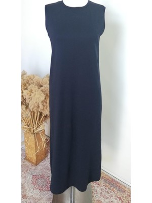 2270_KADIN, Japone Kollu (Kolsuz ), %100 Pamuk Interlok Uzun Boy Jile Elbise