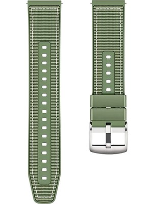 Adige Samsung Galaxy Watch 7 40MM ile Uyumlu Kordon Kayış Dikiş Desenli Silikon KRD102 Lms 20/dds Yeşil