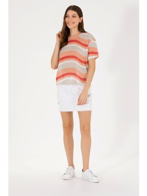 U.S. Polo Assn. Kadın Beyaz Mini Boy Jean Etek 50266242-DN0015