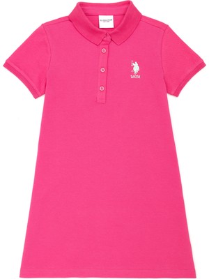 U.S. Polo Assn. Kız Çocuk Fuşya Örme Elbise 50270098-VR023