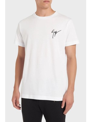 Giuseppe Zanotti Logolu Pamuklu Regular Fit Bisiklet Yaka T Shirt Erkek T Shirt IRU0007