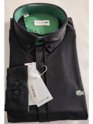 Lacoste Erkek Regular Fit Düğmeli Yaka Pamuk Polyamid Karışımlı Aşırı Rahat Gömlek