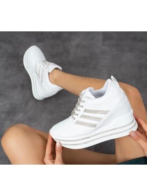 Okita Gizli Topuk Spor Ayakkabı Beyaz