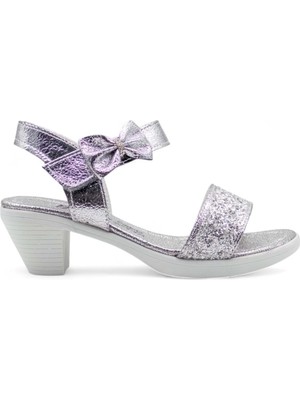 Varkan Topuklu Kız Çocuk Sandalet Füme