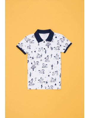 U.S. Polo Assn. Erkek Çocuk Beyaz Polo Yaka Tişört 50278153-VR013