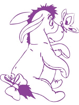 Eşek Araba Sticker 17X17 cm Mor