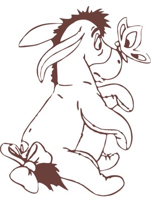 Eşek Araba Sticker 17X17 cm Kahverengi