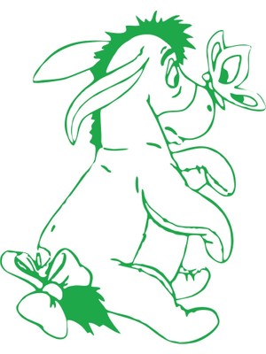 Eşek Araba Sticker 17X17 cm Yeşil