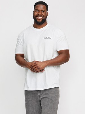 Jack Jones Jjebradley Graphıc Tee Ss O-Neck Sn Pls Erkek Beyaz Büyük Beden Tshirt 12270104-01