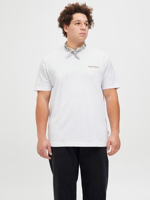 Jack & Jones Jack Jones Jorıslıngton Type Tee Ss Crew Neck Pls Erkek Beyaz Büyük Beden Tshirt 12278557-01