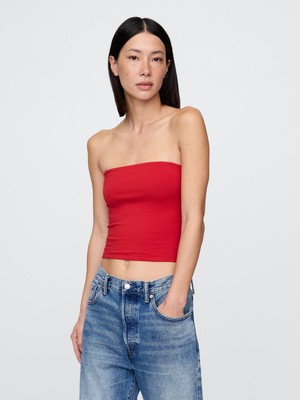 Gap Kadın Kırmızı Closeknit Crop Üst