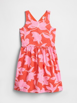 Gap Kız Çocuk Pembe Çapraz Sırt Askılı Elbise