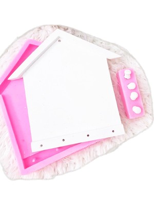 Morlalem 24cm Anahtarlık Ev Pano Silikon Kalıp K-404, Polyester Taş Tozu Alçı Kalıbı