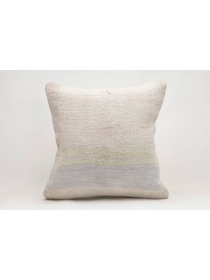 El Yapımı Kilimden Yapılmış Vintage Kırlent Kılıfı, Yün, 50X50 cm