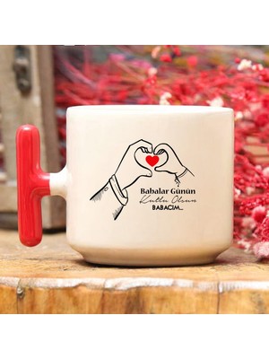 Babalar Günü T Kulplu Kupa - Kırmızı