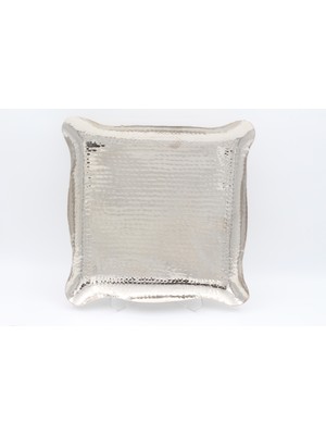 Bakır Gümüş Kaplama Tepsi 29 cm