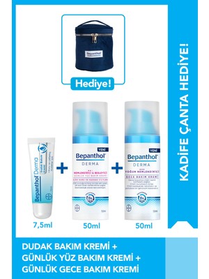 Gece & Gündüz Yüz Bakım ve Dudak Bakım Seti + Kadife Çanta Hediye