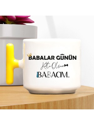 Babalar Günü Temalı T Kulplu Kupa – Sarı