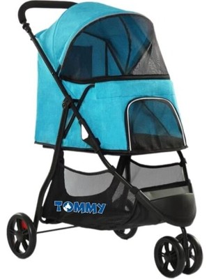Tommy Evcil Hayvan Arabası Turkuaz 74.5x52.2x98cm Max 15kg