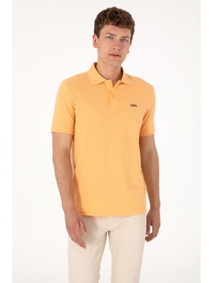 U.S. Polo Assn. Erkek Regular Fit Polo Yaka Turuncu Basic Tişört 50306007-VR202