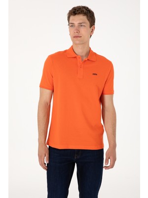 U.S. Polo Assn. Erkek Regular Fit Polo Yaka Nar Çiçeği Basic Tişört 50306007-VR039