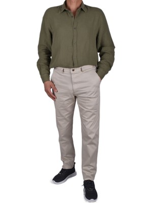 SRR-1738 Likralı Pamuk Pantolon/açık Bej/32