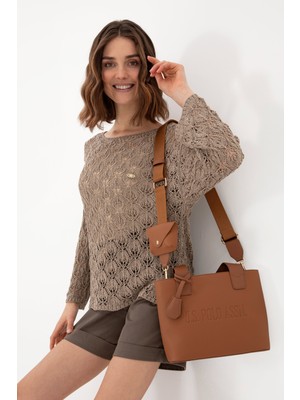 U.S. Polo Assn. Kadın Taba Uzun Askılı Kol Çantası 50311438-VR099