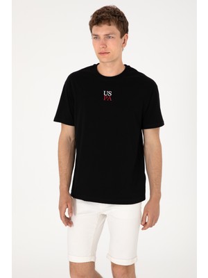 U.S. Polo Assn. Erkek Comfort Fit Bisiklet Yaka Siyah Tişört 50306450-VR046