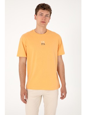 U.S. Polo Assn. Erkek Comfort Fit Bisiklet Yaka Turuncu Tişört 50306450-VR202