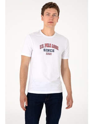 U.S. Polo Assn. Erkek Regular Fit Bisiklet Yaka Beyaz Tişört 50307311-VR013