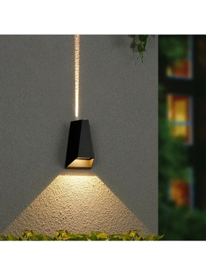 6 W Malta Iki Yönlü LED Duvar Aplik - Gün Işığı (3000K) - Siyah - IP54 - CT-7063