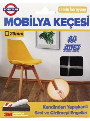 Mobilya Keçesi Sese ve Çizilmeye Son Yapışkanlı 25MMX40AD-KARE