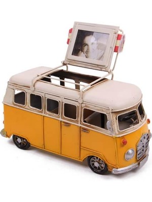 Dekoratif Metal Minibüs Kalemlik Çerçeveli Biblo