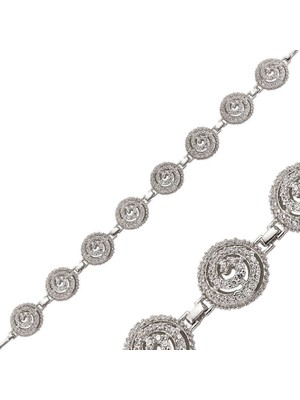 925 Ayar Gümüş Beyaz Taşlı Bileklik