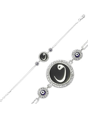 925 Ayar Gümüş Nazarlı Vav Bileklik