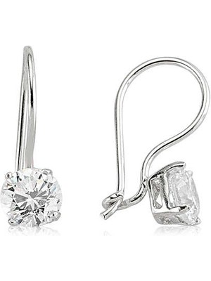 925 Ayar Gümüş Tek Taş Sallantılı Küpe