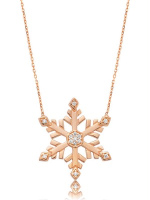 925 Ayar Gümüş Kar Tanesi Kadın Gümüş Kolye