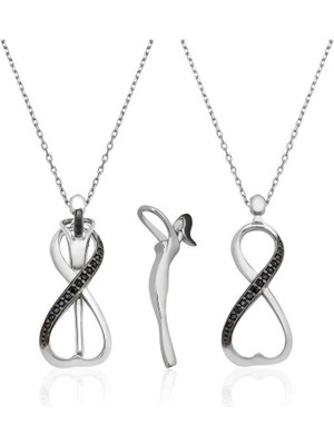 925 Ayar Gümüş Sonsuzluk Aşk Kadın Gümüş Kolye