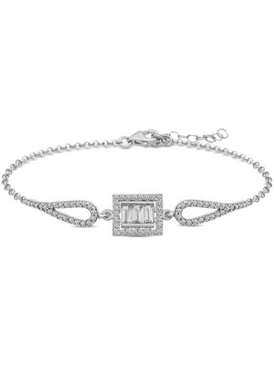 925 Ayar Gümüş Baget Taşlı Bileklik