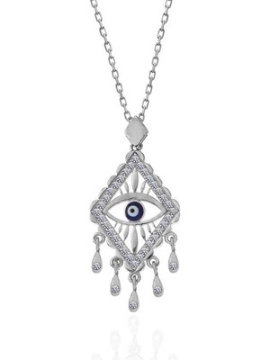 925 Ayar Gümüş Nazarlı Göz Kadın Kolye