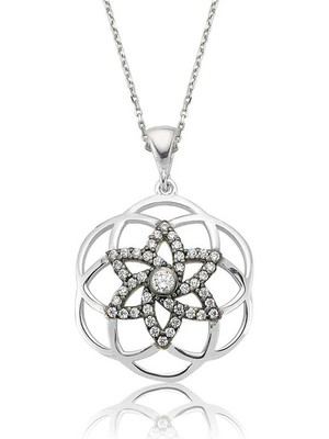 925 Ayar Gümüş Yıldız Yaşam Çiçeği Kadın Gümüş Kolye