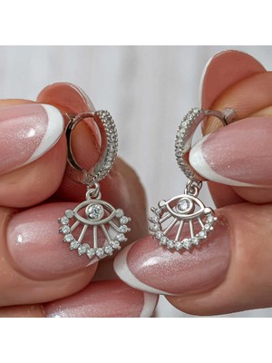 Gümüş Sallantılı Göz Kadın Küpe