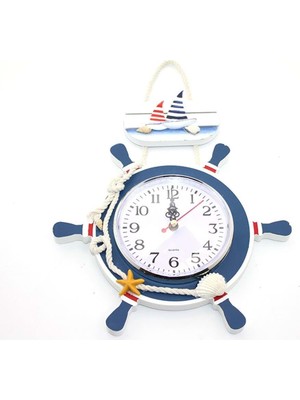 Ahşap Marin Dümenli Saat