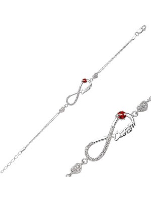 925 Ayar Gümüş Kalpli Sonsuzluk Canım Bileklik