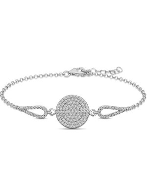 925 Ayar Gümüş Zirkon Taşlı Daire Bileklik