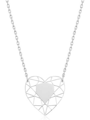 925 Ayar Gümüş Kalp Çemberi Kadın Gümüş Kolye