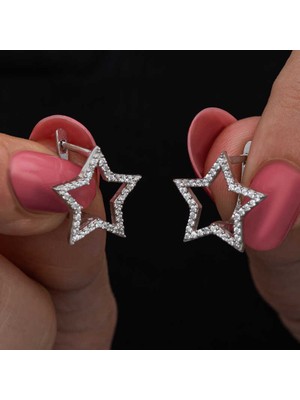 Gümüş Yıldız Kadın Küpe